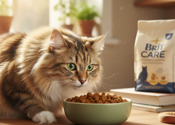 A photorealistic, heartwarming close-up shot of a beautiful long-haired cat, perhaps a Norwegian Forest Cat or a Maine Coon, with bright, curious eyes